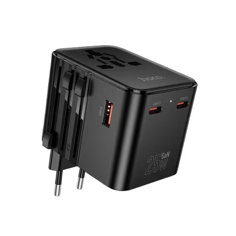 Hoco AC31 25W 3 Port Universal Travel Adapter