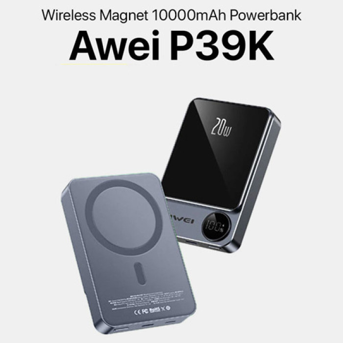 Awei P39K 10000mAh 20W PD Wireless Power Bank