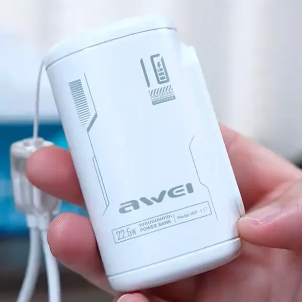 Awei pocket Power Bank WP-117 22.5w (10000mah)