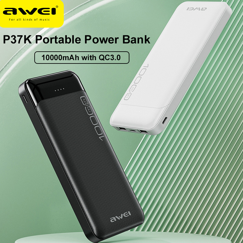 Awei P37K 10000mAh Fast Charging Portable Power Bank