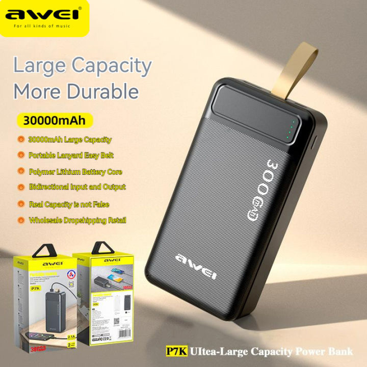 Awei P7K 30000mAh fast Charging Power bank