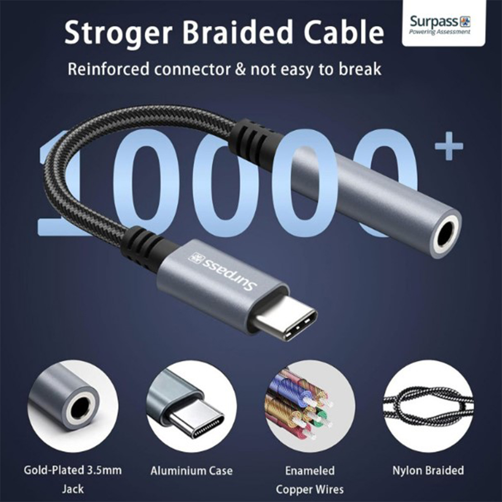 surpass L-54 Type-C to 3.5 mm Aux Adapter.